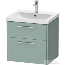   Duravit D-CODE 58,4x46 cm-es 2 fiókos alsószekrény mosdó és csaptelep nélkül, króm fogantyúval, matt fjord zöld DC4670010HG0000