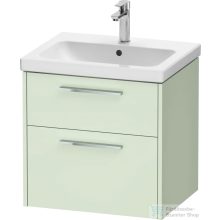   Duravit D-CODE 58,4x46 cm-es 2 fiókos alsószekrény mosdó és csaptelep nélkül, króm fogantyúval, matt halványzöld DC4670010HH0000