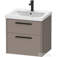   Duravit D-CODE 58,4x46 cm-es 2 fiókos alsószekrény mosdó és csaptelep nélkül, fekete fogantyúval, matt bazalt DC46700BD430000