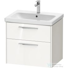   Duravit D-CODE 63,4x46 cm-es 2 fiókos alsószekrény mosdó és csaptelep nélkül, króm fogantyúval, fényes fehér DC4671010220000