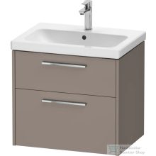   Duravit D-CODE 63,4x46 cm-es 2 fiókos alsószekrény mosdó és csaptelep nélkül, króm fogantyúval, matt bazalt DC4671010430000