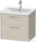 Duravit D-CODE 63,4x46 cm-es 2 fiókos alsószekrény mosdó és csaptelep nélkül, króm fogantyúval, matt taupe DC4671010910000
