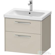   Duravit D-CODE 63,4x46 cm-es 2 fiókos alsószekrény mosdó és csaptelep nélkül, króm fogantyúval, matt taupe DC4671010910000