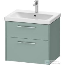   Duravit D-CODE 63,4x46 cm-es 2 fiókos alsószekrény mosdó és csaptelep nélkül, króm fogantyúval, matt fjord zöld DC4671010HG0000