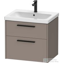   Duravit D-CODE 63,4x46 cm-es 2 fiókos alsószekrény mosdó és csaptelep nélkül, fekete fogantyúval, matt bazalt DC46710BD430000