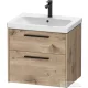 Duravit D-CODE 63,4x46 cm-es 2 fiókos alsószekrény mosdó és csaptelep nélkül, fekete fogantyúval, márványos tölgy DC46710BD550000