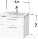 Duravit D-CODE 63,4x46 cm-es 2 fiókos alsószekrény mosdó és csaptelep nélkül, fekete fogantyúval, márványos tölgy DC46710BD550000