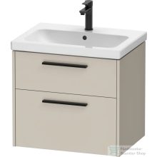   Duravit D-CODE 63,4x46 cm-es 2 fiókos alsószekrény mosdó és csaptelep nélkül, fekete fogantyúval, matt taupe DC46710BD910000