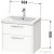 Duravit D-CODE 63,4x46 cm-es 2 fiókos alsószekrény mosdó és csaptelep nélkül, fekete fogantyúval, matt taupe DC46710BD910000