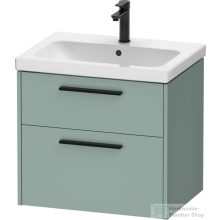   Duravit D-CODE 63,4x46 cm-es 2 fiókos alsószekrény mosdó és csaptelep nélkül, fekete fogantyúval, matt fjord zöld DC46710BDHG0000