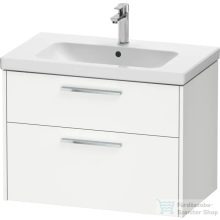   Duravit D-CODE 78,4x46 cm-es 2 fiókos alsószekrény mosdó és csaptelep nélkül, króm fogantyúval, matt fehér DC4672010180000