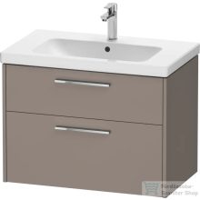   Duravit D-CODE 78,4x46 cm-es 2 fiókos alsószekrény mosdó és csaptelep nélkül, króm fogantyúval, matt bazalt DC4672010430000