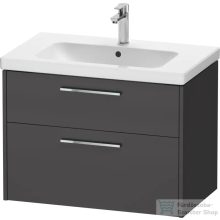   Duravit D-CODE 78,4x46 cm-es 2 fiókos alsószekrény mosdó és csaptelep nélkül, króm fogantyúval, matt grafit DC4672010490000