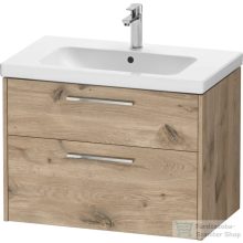   Duravit D-CODE 78,4x46 cm-es 2 fiókos alsószekrény mosdó és csaptelep nélkül, króm fogantyúval, márványos tölgy DC4672010550000