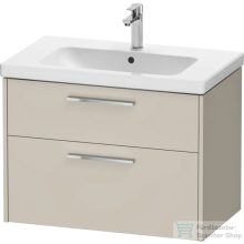   Duravit D-CODE 78,4x46 cm-es 2 fiókos alsószekrény mosdó és csaptelep nélkül, króm fogantyúval, matt taupe DC4672010910000