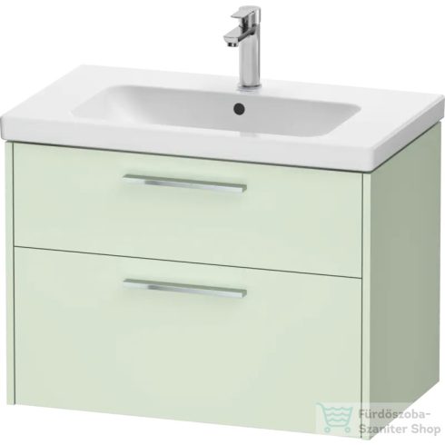 Duravit D-CODE 78,4x46 cm-es 2 fiókos alsószekrény mosdó és csaptelep nélkül, króm fogantyúval, matt halványzöld DC4672010HH0000