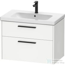   Duravit D-CODE 78,4x46 cm-es 2 fiókos alsószekrény mosdó és csaptelep nélkül, fekete fogantyúval, matt fehér DC46720BD180000