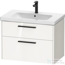   Duravit D-CODE 78,4x46 cm-es 2 fiókos alsószekrény mosdó és csaptelep nélkül, fekete fogantyúval, fényes fehér DC46720BD220000