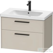   Duravit D-CODE 78,4x46 cm-es 2 fiókos alsószekrény mosdó és csaptelep nélkül, fekete fogantyúval, matt taupe DC46720BD910000