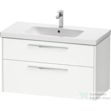   Duravit D-CODE 98,4x46 cm-es 2 fiókos alsószekrény mosdó és csaptelep nélkül, króm fogantyúval, matt fehér DC4673010180000
