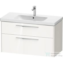   Duravit D-CODE 98,4x46 cm-es 2 fiókos alsószekrény mosdó és csaptelep nélkül, króm fogantyúval, fényes fehér DC4673010220000