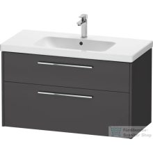   Duravit D-CODE 98,4x46 cm-es 2 fiókos alsószekrény mosdó és csaptelep nélkül, króm fogantyúval, matt antracit DC4673010490000