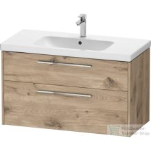   Duravit D-CODE 98,4x46 cm-es 2 fiókos alsószekrény mosdó és csaptelep nélkül, króm fogantyúval, márványos tölgy DC4673010550000