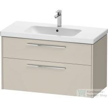   Duravit D-CODE 98,4x46 cm-es 2 fiókos alsószekrény mosdó és csaptelep nélkül, króm fogantyúval, matt taupe DC4673010910000