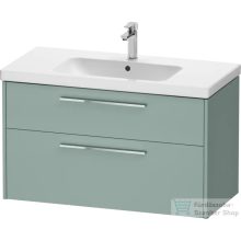   Duravit D-CODE 98,4x46 cm-es 2 fiókos alsószekrény mosdó és csaptelep nélkül, króm fogantyúval, matt fjord zöld DC4673010HG0000