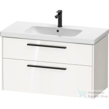  Duravit D-CODE 98,4x46 cm-es 2 fiókos alsószekrény mosdó és csaptelep nélkül, fekete fogantyúval, fényes fehér DC46730BD220000