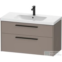   Duravit D-CODE 98,4x46 cm-es 2 fiókos alsószekrény mosdó és csaptelep nélkül, fekete fogantyúval, matt bazalt DC46730BD430000