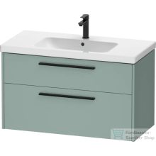   Duravit D-CODE 98,4x46 cm-es 2 fiókos alsószekrény mosdó és csaptelep nélkül, fekete fogantyúval, matt fjord zöld DC46730BDHG0000