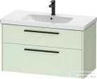 Duravit D-CODE 98,4x46 cm-es 2 fiókos alsószekrény mosdó és csaptelep nélkül, fekete fogantyúval, matt halványzöld DC46730BDHH0000