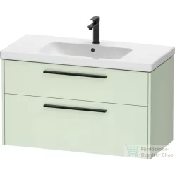   Duravit D-CODE 98,4x46 cm-es 2 fiókos alsószekrény mosdó és csaptelep nélkül, fekete fogantyúval, matt halványzöld DC46730BDHH0000