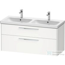   Duravit D-CODE 118,4x46 cm-es 2 fiókos alsószekrény mosdó és csaptelep nélkül, króm fogantyúval, matt fehér DC4674010180000