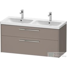  Duravit D-CODE 118,4x46 cm-es 2 fiókos alsószekrény mosdó és csaptelep nélkül, króm fogantyúval, matt bazalt DC4674010430000