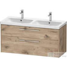   Duravit D-CODE 118,4x46 cm-es 2 fiókos alsószekrény mosdó és csaptelep nélkül, króm fogantyúval, márványos tölgy DC4674010550000
