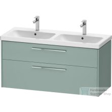   Duravit D-CODE 118,4x46 cm-es 2 fiókos alsószekrény mosdó és csaptelep nélkül, króm fogantyúval, matt fjord zöld DC4674010HG0000