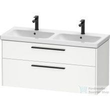   Duravit D-CODE 118,4x46 cm-es 2 fiókos alsószekrény mosdó és csaptelep nélkül, fekete fogantyúval, matt fehér DC46740BD180000