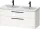 Duravit D-CODE 118,4x46 cm-es 2 fiókos alsószekrény mosdó és csaptelep nélkül, fekete fogantyúval, fényes fehér DC46740BD220000