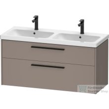   Duravit D-CODE 118,4x46 cm-es 2 fiókos alsószekrény mosdó és csaptelep nélkül, fekete fogantyúval, matt bazalt DC46740BD430000