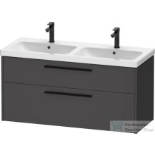  Duravit D-CODE 118,4x46 cm-es 2 fiókos alsószekrény mosdó és csaptelep nélkül, fekete fogantyúval, matt grafit DC46740BD490000