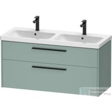   Duravit D-CODE 118,4x46 cm-es 2 fiókos alsószekrény mosdó és csaptelep nélkül, fekete fogantyúval, matt fjord zöld DC46740BDHG0000