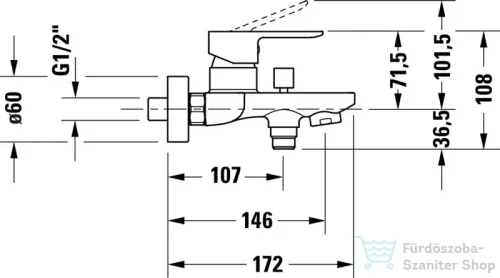Duravit D-CODE kádtöltő csaptelep, króm DC5230001010