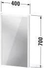 Duravit D-CODE 40x70 cm-es tükör LED világítással, matt fehér DC7075018180000