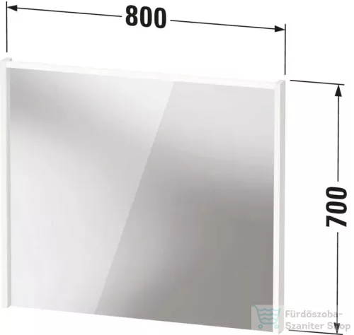 Duravit D-CODE 80x70 cm-es tükör LED világítással, matt fehér DC7077018180000
