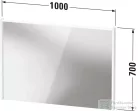 Duravit D-CODE 100x70 cm-es tükör LED világítással, matt halványzöld DC70780HHHH0000