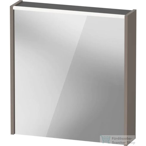 Duravit D-CODE 65x70 cm-es tükrös szekrény világítással, dugaljjal, balos, matt bazalt DC7105L43430000