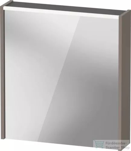 Duravit D-CODE 65x70 cm-es tükrös szekrény világítással, dugaljjal, balos, matt bazalt DC7105L43430000