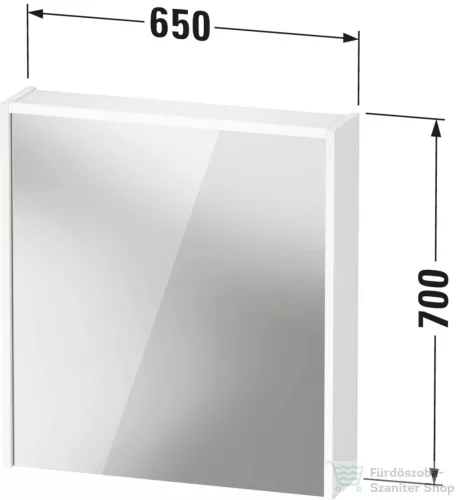Duravit D-CODE 65x70 cm-es tükrös szekrény világítással, dugaljjal, balos, matt bazalt DC7105L43430000